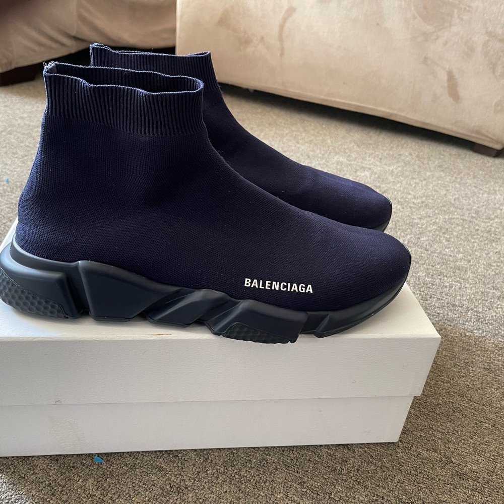 Balenciaga Speed Trainer Navy Blue Size 14 EU 47